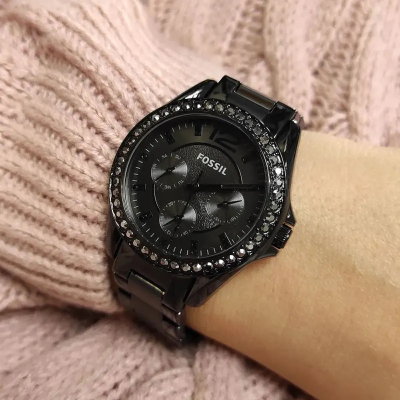 Fossil Riley Quartz Multifunction Black Dial Ladies Watch- ES4519